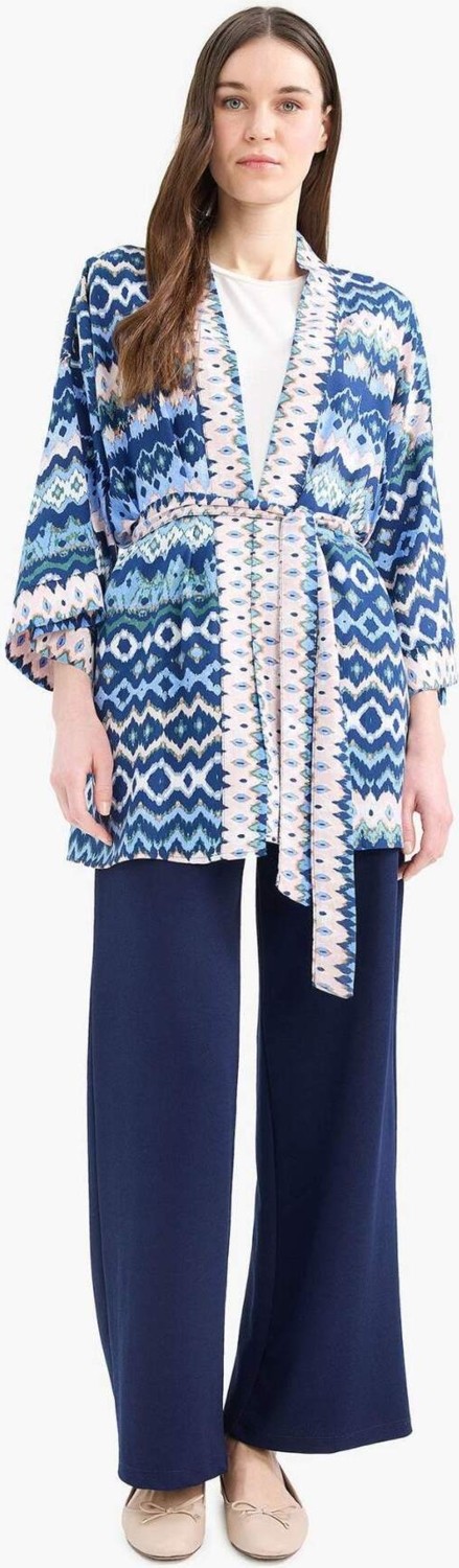 STANDART Relax Fit Desenli Kuşaklı Kimono D5443AX25SP görsel 5
