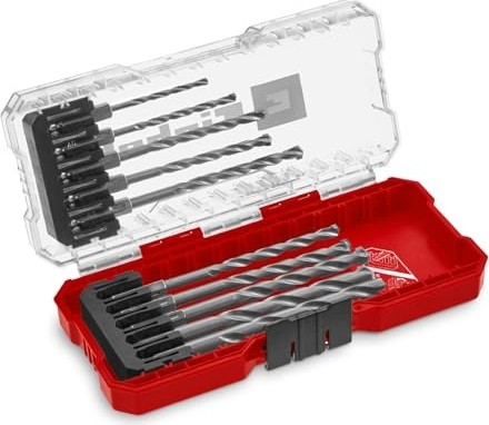 Aesco Orijinal Einhell S-Case 10 Parçalı Duvar Matkap Ucu Seti (Dın 10083-2'YE Göre Çelikten Yapılmış, E 6.3 Sap, Takılı Karbür Uç, Haddelenmiş Mil, Saklama Kutusu Dahil) - 49108743 görsel 5