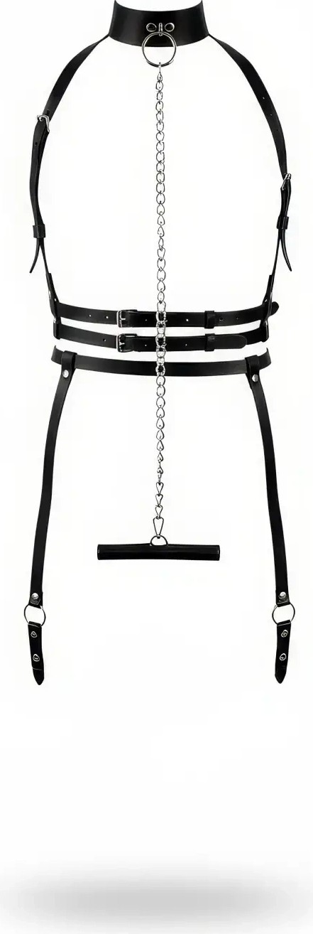 MTM My The Mall Giyim Siyah Harness Takım Zincir Detaylı Boyunluklu - BRF233