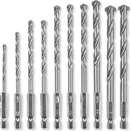 Die Grup Orijinal Einhell S-Case 10 Parçalı Duvar Matkap Ucu Seti (Dın 10083-2'YE Göre Çelikten Yapılmış, E 6.3 Sap, Takılı Karbür Uç, Haddelenmiş Mil, Saklama Kutusu Dahil) - 49108743 görsel 2