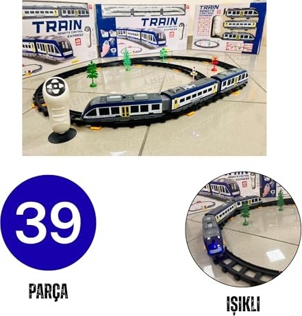 Aesco Giffy/uzaktan Kumandalı Manyetik Hız Treni Sesli Işıklı Pilli Mıknatıs Bağlantılı 39 Parça Pilli Demiryolu Tren Set görsel 4