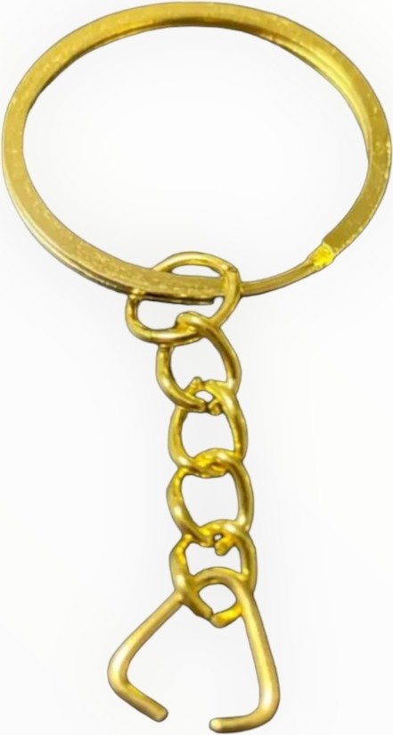 Orhan Çanta 100 Adet Gold Ezme Zincirli Anahtarlık Halkası Üçgen Bağlantı Aparatlı - 25 mm Altın Renk Kolay Montaj Anahtarlık Ucu görsel 3
