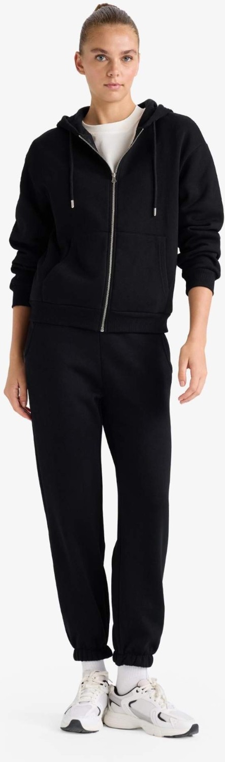 DeFacto Relax Fit Kapüşonlu Cepli Basic Fermuarlı Sweatshirt C1809AX25AU görsel 2