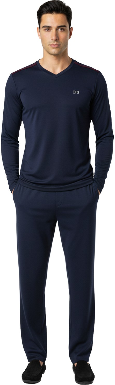 D'S Damat Ds Damat Maschio Pamuk V Yaka Pijama Takımı Siyah görsel 2