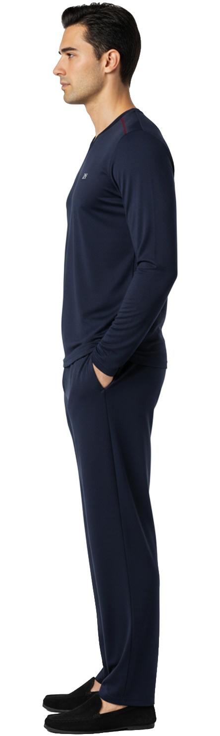 D'S Damat Ds Damat Maschio Pamuk V Yaka Pijama Takımı Siyah görsel 4