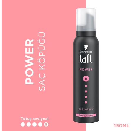 Taft Schwarzkopf Taft Power Saç Köpüğü Vegan 150 ml Kaşmir Yumuşaklığı ve Hacim Kuru Yıpranmış Saçlar