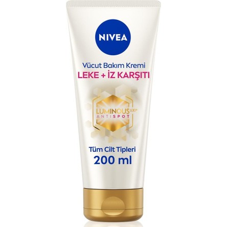 Nivea Vücut Bakım Kremi - Leke ve İz Giderici, 200 ml, Unisex, Cilt Tonunu Eşitleyen, 48 Saat Süren Nemlendirme