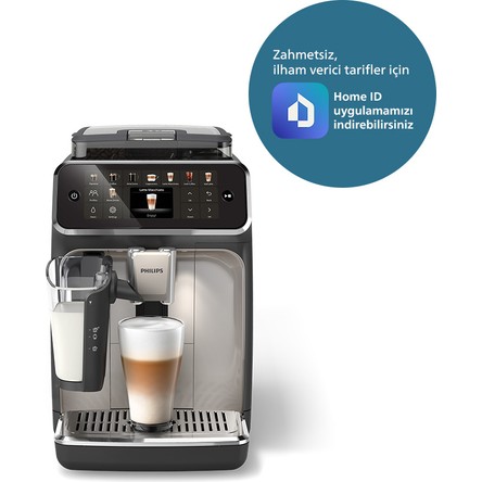 Philips 5500 Serisi LatteGo Tam Otomatik Espresso Makinesi 20 Sıcak ve Soğuk İçecek, SilentBrew, Dokunmatik Ekran, EP5547/90