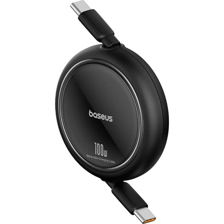 Baseus Mini Makaralı Type-C To Type-C 100W Şarj Kablosu 1m Cluster Black