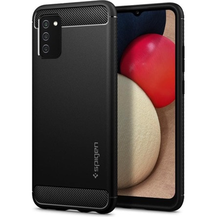 Spigen Samsung Galaxy F02s / M02s / A02s Kılıf Rugged Armor Matte Black - ACS03047