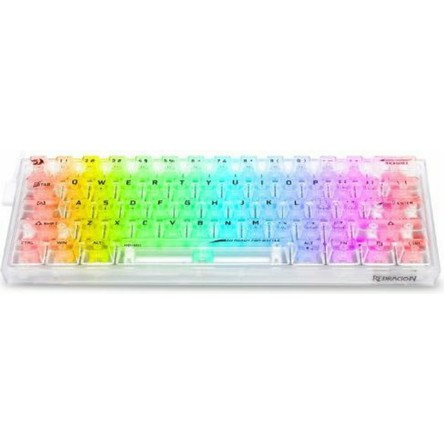 Redragon K617CT-RGB Fizz Şeffaf Kompakt 61 Tuşlu Türkçe Q Oyuncu Klavyesi