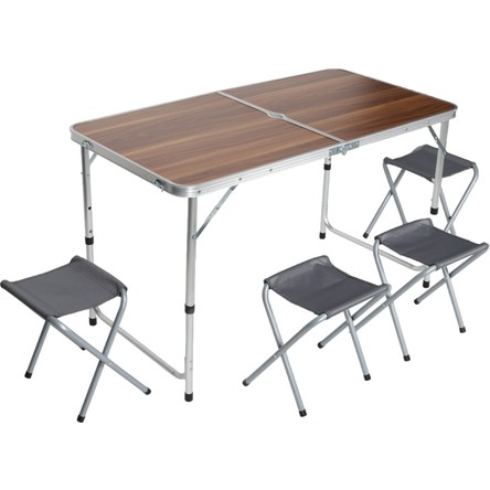 Uniqamp ® Quatro™ Çanta Tipi 4 Tabureli Katlanır Kamp Masa Seti