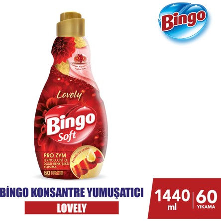 Bingo Soft Konsantre Çamaşır Yumuşatıcısı Lovely 1440 ml