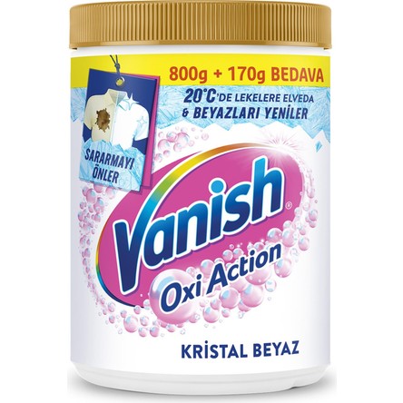 Vanish Oxi Action Kristal Beyaz Deterjan Güçlendirici ve Leke Çıkarıcı Toz 970 Gr