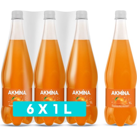 Akmina C Vitaminli Mandalina Aromalı Düşük Sodyumlu Doğal Maden Suyu 6x1 L