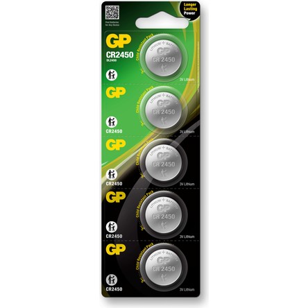 GP CR2450-C5 3V Lityum Düğme Pil 5'li Paket