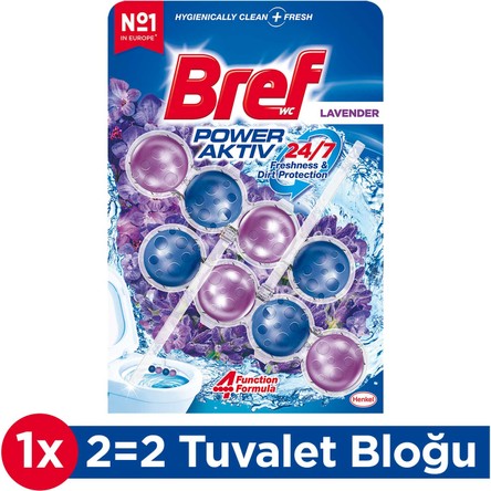 Bref Katı Tuvalet Bloğu Lavanta 2'li Duopack Güçlü Temizlik ve Ferahlama
