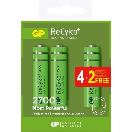 GP AA 2600 mAh Şarjlı Kalem Pil 4+2'li Paket GP270AAHCE4-2