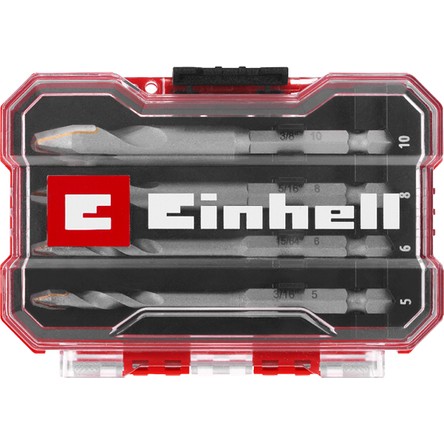 Einhell Orijinal Einhell XS-CASE 4 Parça Karbür Fayans Matkap Ucu Seti (Takım Çeliğinden Üretilmiştir, Özel Taşlanmış Karbür Plaka, Merkezleme Ucu, E 6.3 Sap, Saklama Kutusu Dahil) - 49051404