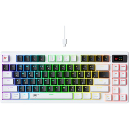 Havit Gamenote KB884L Rgb Mekanik Türkçe Klavye 1.06INÇ Tft-Lcd Ekran - Brown Switch