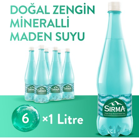 Sırma Doğal Zengin Mineralli Maden Suyu 6x1 L