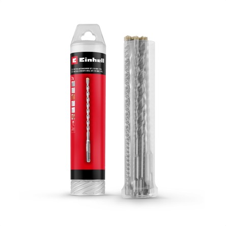Einhell Orijinal Einhell 7 Parça SDS Plus Kırıcı Matkap Ucu Seti, 210 mm (4 Ağızlı Karbür Plakalı, Merkezleme Uçlu, 40Cr Takım Çeliğinden Üretilmiştir; Tadilat ve Beton Bağlantı İşleri İçin) - 49265515