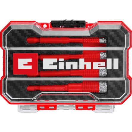 Einhell Orijinal Einhell XS-CASE 4 Parça Elmas Karo Matkap Ucu Seti (Kuru Kesim, 10 mm Elmas Kaplama, Parafin Dolgu, Süper İnce Turbo Kesici Kenar, E 6.3 Sap) - 49500404