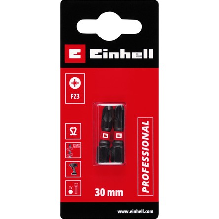 Einhell Orijinal Einhell Çift Torsiyonlu Darbeli Bit Seti, 2 Parça, 30 mm, PZ3 (S2 Çelik, Yüksek Dayanıklılık, Çift Torsiyon Etkisi, Kırmızı Renk Halkası, E 6.3 Sap) - 49132060