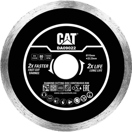 Cat DA09022 115MM Profesyonel Fayans, Seramik, Mermer Elmas Kesme Diski (Sürekli Kenar)