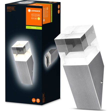 Ledvance Endura Style Crystal Torch 4.5W 3000K 400LM IP44 Sarı Işık Paslanmaz Çelik Inox Dış Mekan Aplik