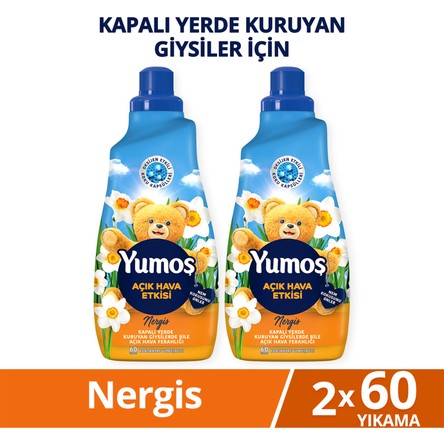Yumoş Açık Hava Etkisi Konsantre Çamaşır Yumuşatıcısı Nergis 1440 ml 60 Yıkama X2