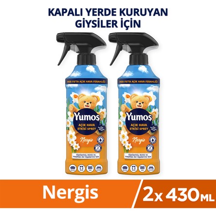 Yumoş Açık Hava Etkisi Sprey Yıkanması Zor Eşyalar Için Giysi Spreyi Nergis 430 ml X2