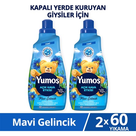 Yumoş Açık Hava Etkisi Konsantre Çamaşır Yumuşatıcısı Mavi Gelincik 1440 ml 60 Yıkama X2