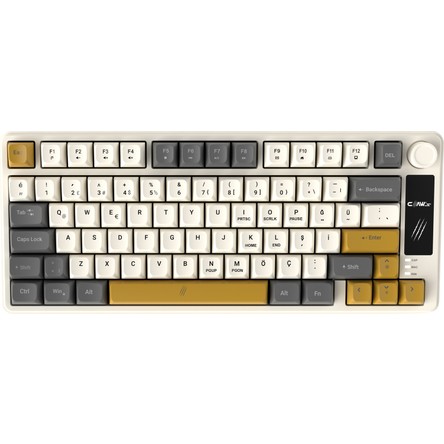 Claw's Claw’s Flux LCD Logo Ekran - Rainbow Bölgesel Işıklandırma - Ses Kontrolcüsü - Ultra Tepkime & Konfor 78 Tuş Membran Gaming & Ofis Klavyesi