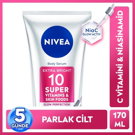Nivea SUPER10 Serum Etkili Vücut Losyonu SPF15 170 Ml,5 Günde Sıkılaşma,aydınlatıcı,c Vitamini,niasinamid