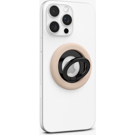 Spigen NanoPop MagFit Apple iPhone için Manyetik Telefon Tutucu & Stand MagSafe özellikli Ring Coconut Beige - AMP09031