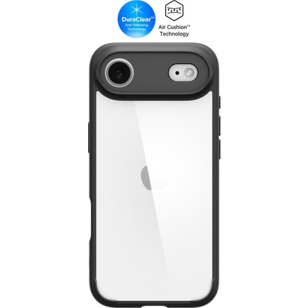 Spigen Apple iPhone Air ile Uyumlu ince Kılıf Ultra Hybrid Sararmaya Dayanıklı DuraClear™ Hava Kanalı Teknolojisi™ Askeri Sınıf Koruma Matte Black Şeffaf Kapak - ACS10050