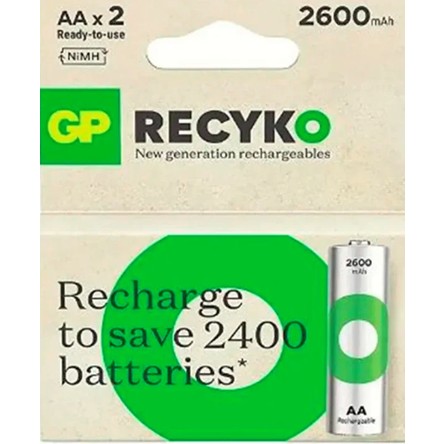GP Recyko AA 2600 mAh Şarjlı Pil GP270AAHCE-2EB4 (GPRHC272E001)