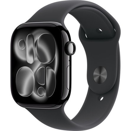 Apple Watch Series 11 Gps, 42 mm Simsiyah Alüminyum kasa ve Siyah Spor kordon - m/l