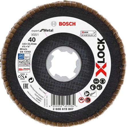 Bosch X551 Exm Flap Disk X-Lock 40K 115MM Açılı