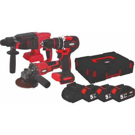 Attlas Atb 21 - 3'lü Kömürsüz Akülü Kombo Set Matkap + Taşlama + Kırıcı Delici 3x5.0Ah Akü - A0104170