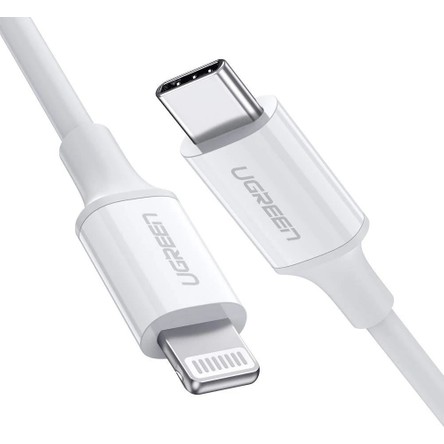 UGREEN USB-C - Lightning 3A PD MFi Sertifikalı Hızlı Şarj Kablosu, 2 m, Beyaz, 60749