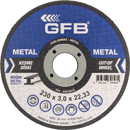 Gfb Metal Kesici Taş 230x3,0x22,23 - 5 Adet - GFB2357