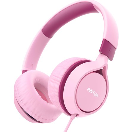 Earfun EarFun S1 Katlanabilir Kablolu Kulaküstü Çocuk Kulaklık - Ayarlanabilir Kafa Bandı - Pembe (EarFun Türkiye Garantili)