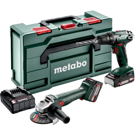 Metabo Combo Set 2.4.3 Bs 18 Akülü Matkap + W 18 L 9-125 Akülü Avuç Taşlama + 1x 18V 4.0 Ah Akü + 1x 18V 2.0 Ah Akü + Şarj Cihazı - 685204500