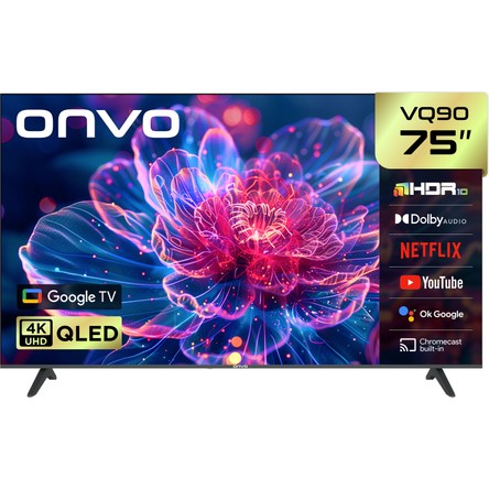 Onvo 75VQ90F3UA 75'' 190 Ekran Uydu Alıcılı 4K Ultra HD Google Smart QLED TV