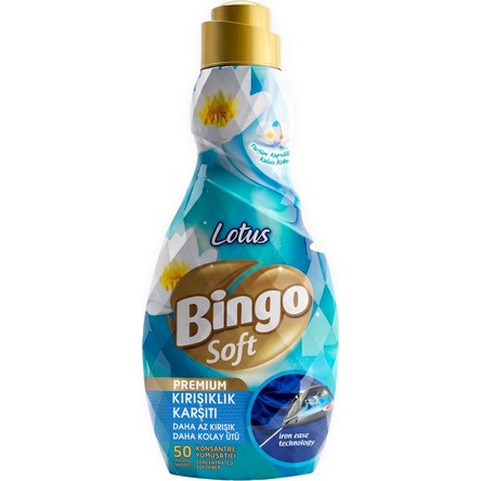 Bingo Soft Lotus 1200 ml Konsantre Çamaşır Yumuşatıcısı Kırışıklık Karşıtı