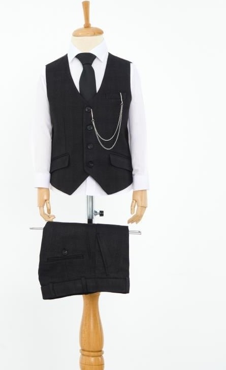 Doctor Junior Siyah Erkek Çocuk Takım Elbise TK2269 görsel 2