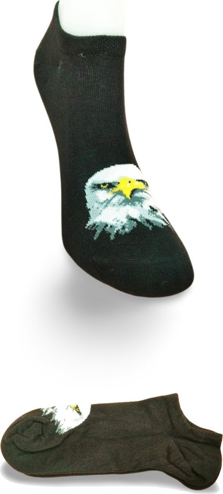 Sungur's Store Siyah Beyaz Kartal Desenli Sportif Unisex Kısa Bilek Çorap Yazlık 1 Çift görsel 2