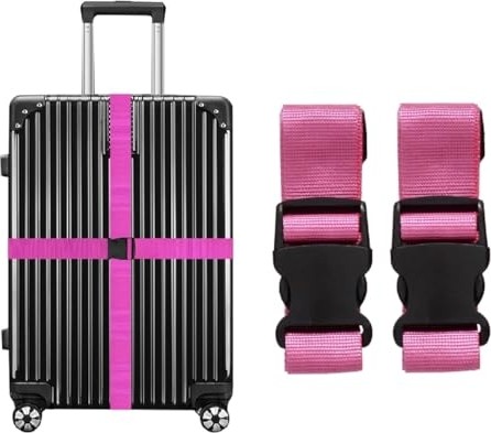 1001 Tarix Valiz Bavul Emniyet Kemeri 2 Adet (Pembe) görsel 2